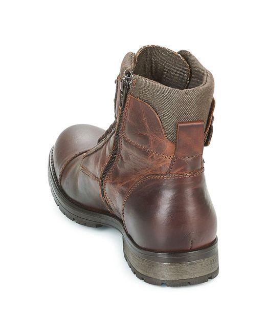 Jack & Jones Albany Leather Men's Mid Boots In Brown for Men - Save 7% -  Lyst