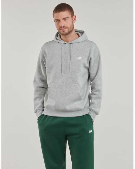 New Balance Gray Sweatshirt Small Logo Hoodie for men