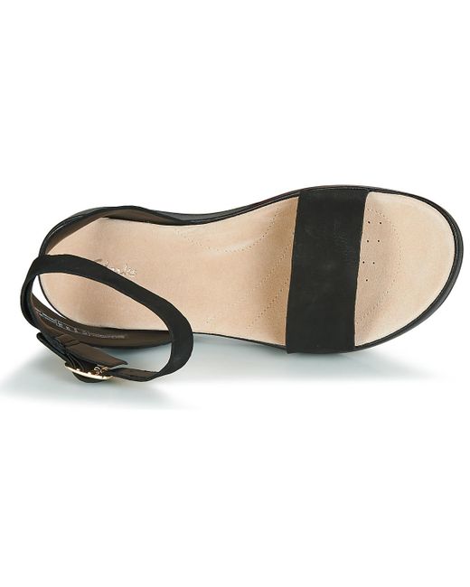 Clarks Leather Botanic Ivy Sandals in Black | Lyst UK