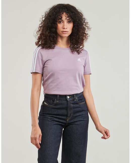 Adidas Purple T Shirt W 3s T