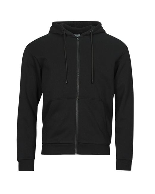 Jack & Jones Black Hoodies Jjebradley Sweat Zip Hood for men