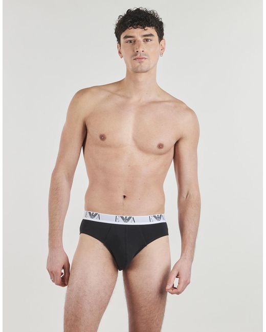 Emporio Armani Black Underpants / Brief Em000258 Pack De 3 for men