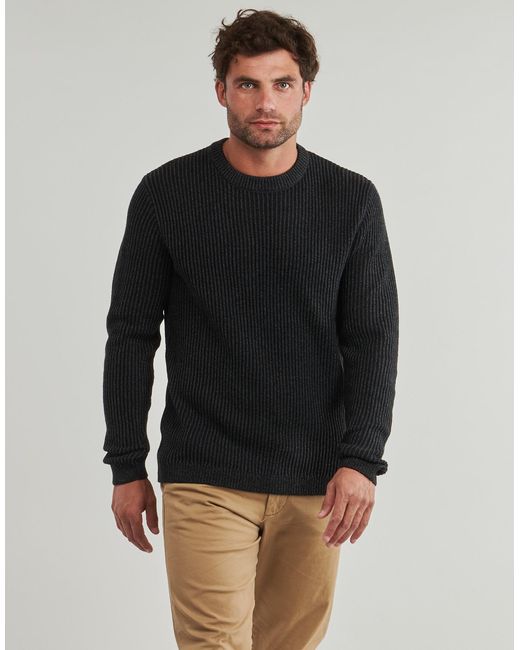 Jack & Jones Black Sweater Jjedover Knit Crew Neck for men