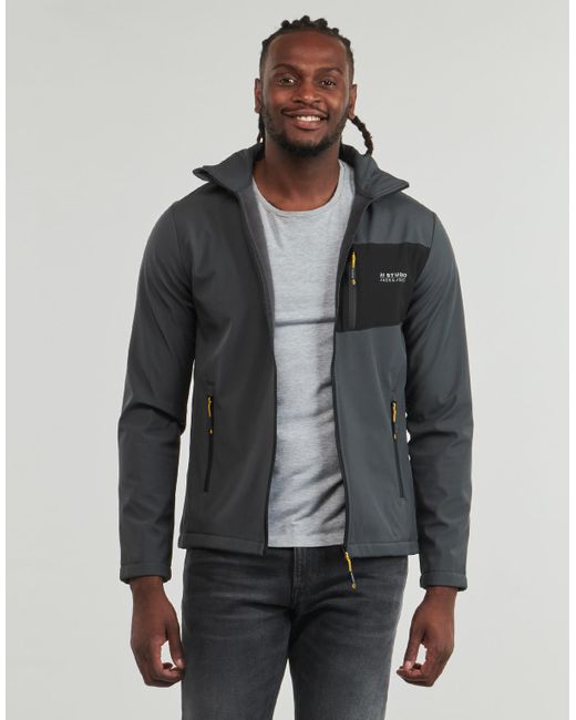 Jack & Jones Gray Jacket Jjtaylor Softshell for men