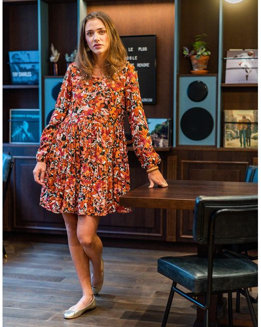 Celeste Orange Dress Sixtine