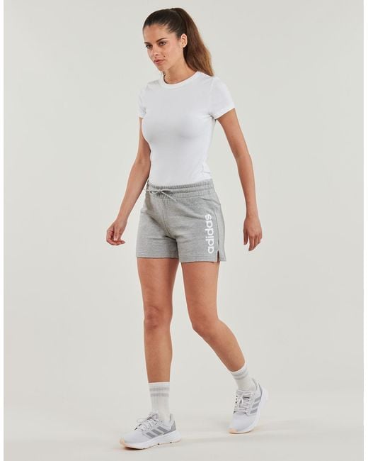 Adidas Gray Shorts Essentials Linear French Terry Shorts