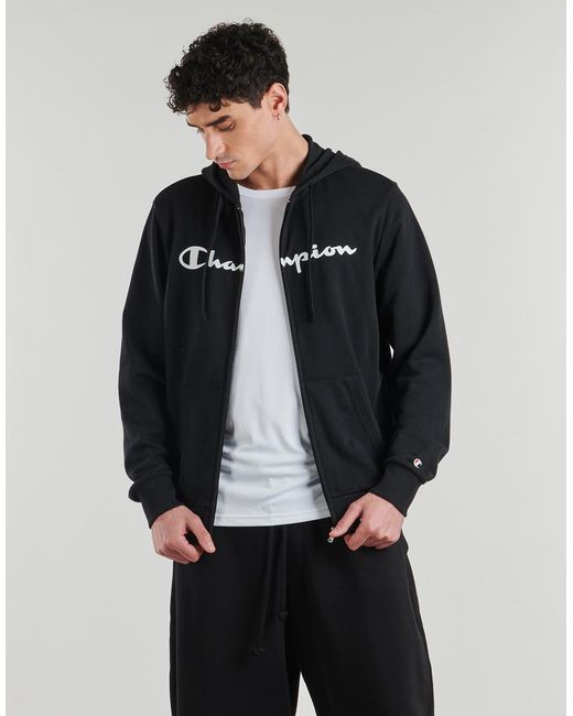 Champion Black Hoodies Full Zip Hoodie Sweatshirt for men