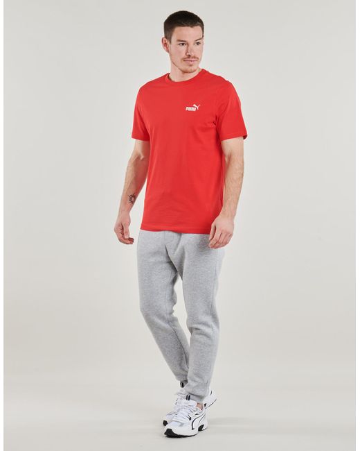 PUMA Red T Shirt Ess Small Logo Tee for men