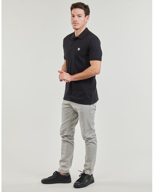 Timberland Black Polo Shirt Pique Short Sleeve Polo for men