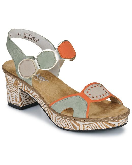 Rieker Metallic Heeled Sandals 63876-91