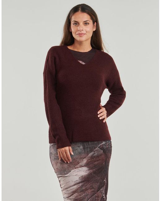 ONLY Brown Sweater Onlcamilla V-neck L/s Pullover Knt