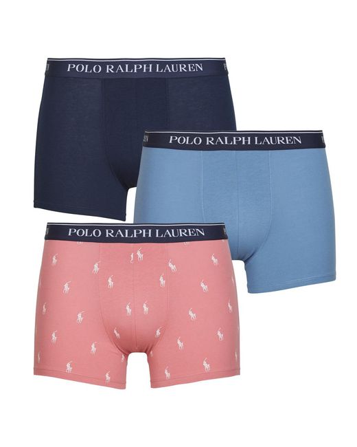 Polo Ralph Lauren Blue Boxer Shorts Clssic Trunk-3 Pack-trunk for men