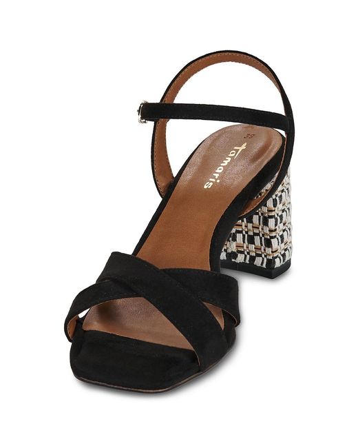 Tamaris Black Heeled Sandals 28362