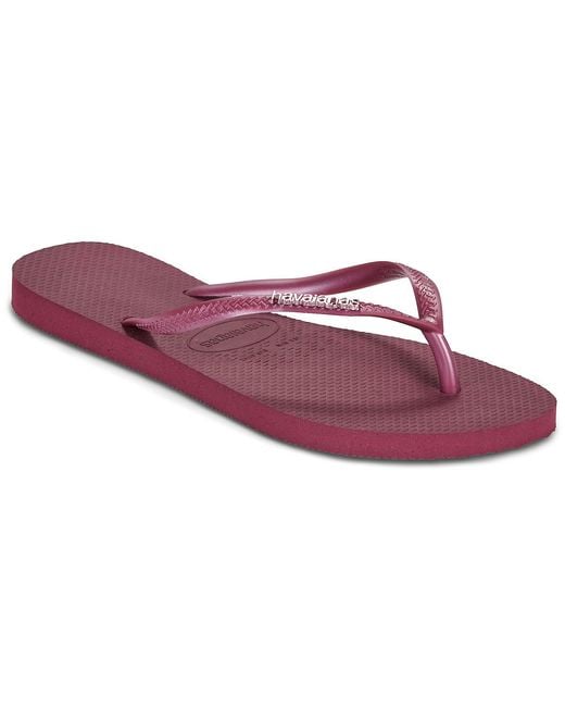 Havaianas Purple Flip Flops / Sandals (shoes) Slim Logo Metallic