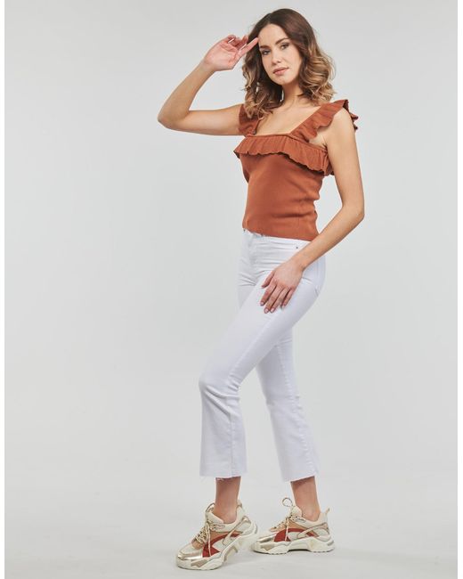 Noisy May White Flare / Wide Jeans Nmsallie Hw Kick Flared Jeans Vi163bw S*