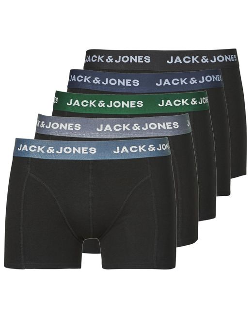 Jack & Jones Green Boxer Shorts Jacsolid Trunks 5 Pack Op for men