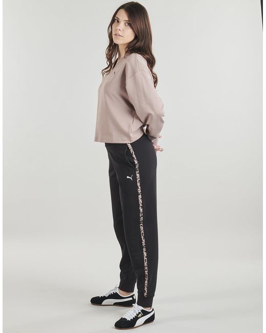 PUMA Black Tracksuit Bottoms Ess Graphic Animal Comfort Pants Tr Cl
