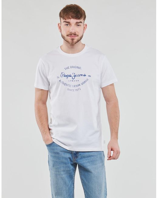 Pepe Jeans Blue T Shirt Rigley for men