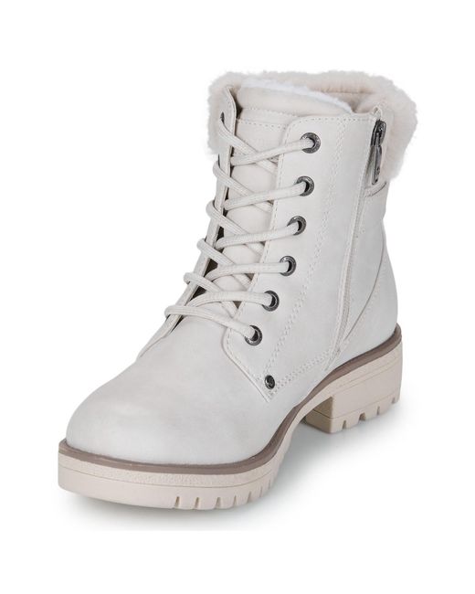 Tom Tailor White Mid Boots 4290100030-cream