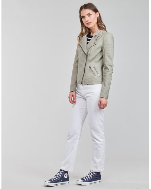 ONLY Gray Onlava Leather Jacket