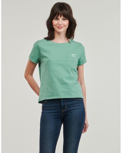 Levi's Green T Shirt Gr Margot Pocket Tee