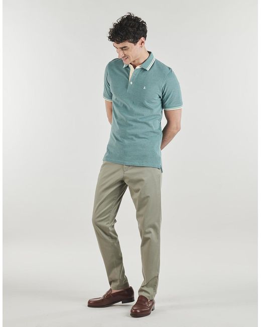 Jack & Jones Green Polo Shirt Jjepaulos for men
