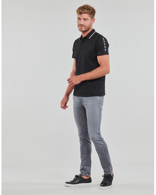 Guess Black Polo Shirt Paul Pique Tape for men