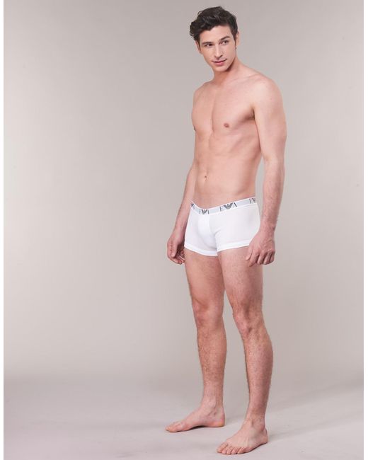 Emporio Armani White Cotton Trunk for men