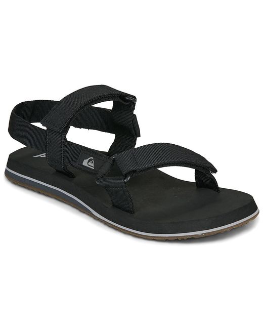 Quiksilver Black Flat Sandals Monkey Caged Ii for men