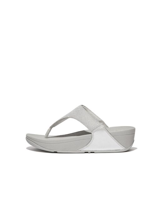 Fitflop White Flip Flops / Sandals (shoes) Lulu Shimmerlux Toe - Post Sandals