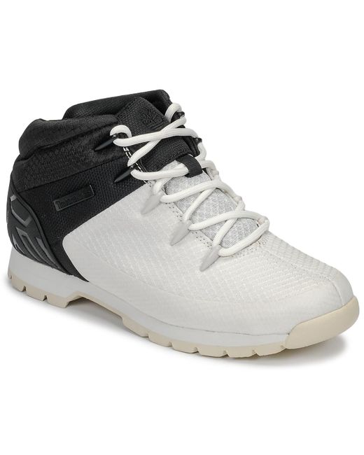 Timberland White Euro Sprint Fabric Mid Boots for men