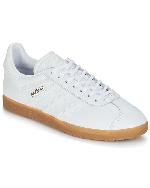 adidas white leather gazelle trainers