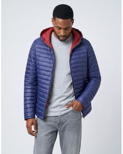 Yurban Blue Neffle Jacket for men