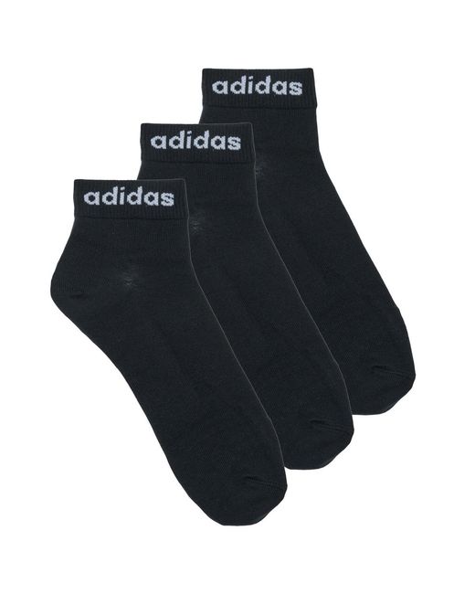 Adidas Black Socks Think Linear Ankle Socks 3 Pairs