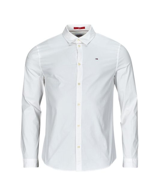 Tommy Hilfiger White 's Tjm Original Long Sleeve Shirt for men