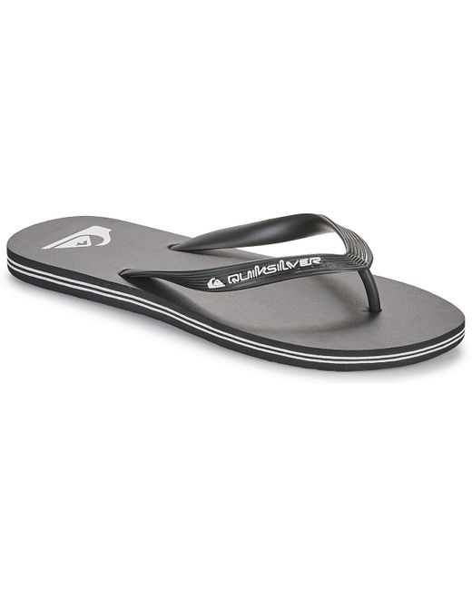 Quiksilver Gray Flip Flops / Sandals (shoes) Molokai Core for men