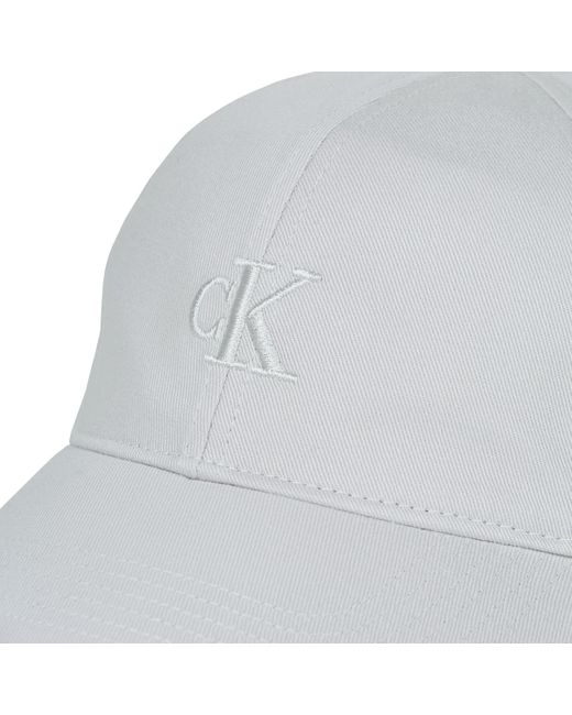 Calvin Klein Gray Cap Embroidered Monogram Cap