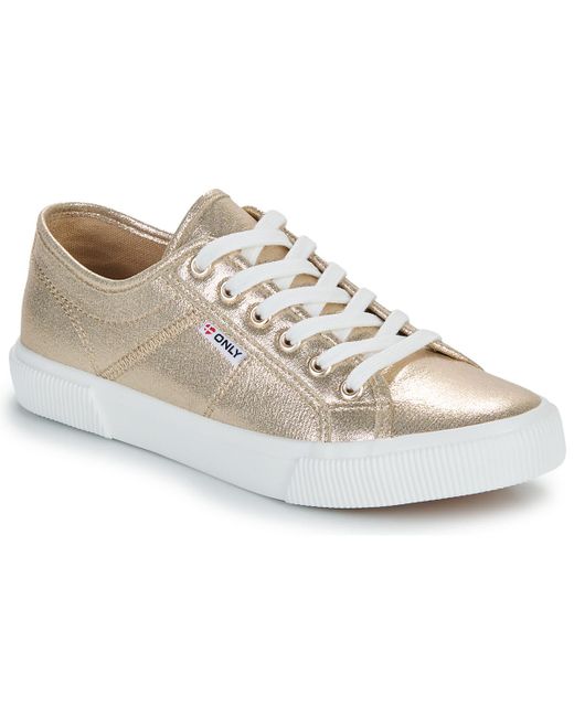 ONLY White Shoes (trainers) Onlnicola Canvas Sneaker Metallic