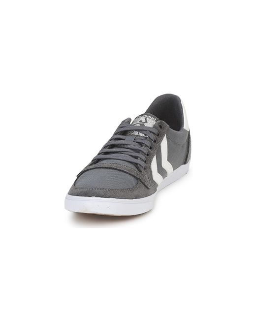 Hummel Gray Ten Star Low Canvas Shoes (trainers)