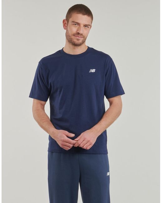 New Balance Blue T Shirt Small Logo Jersey Tee for men