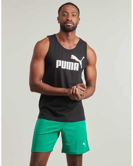 PUMA Black Tops / Sleeveless T-shirts Ess No. 1 Logo Tank for men