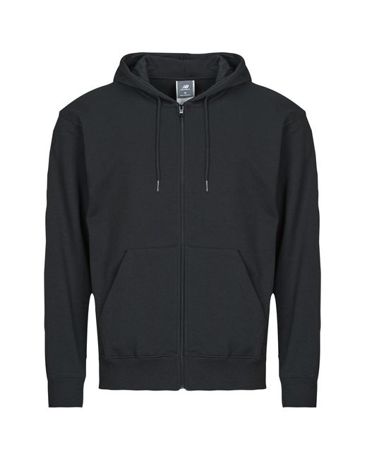 New Balance Black Hoodies Sport Essentials Logo French Terry Full Zip for men