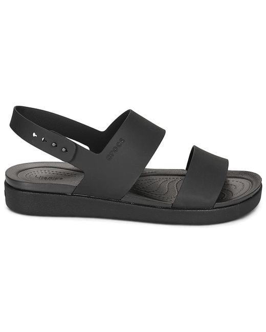 CROCSTM Black Flat Sandals Brooklyn Backstrap Low Low