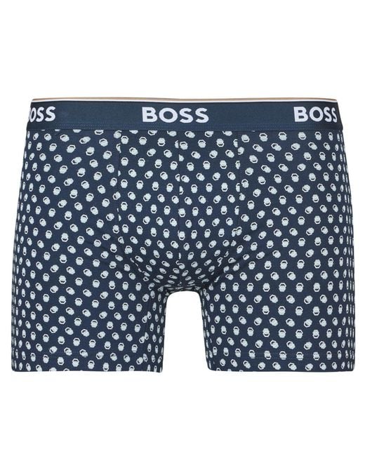 Boss Blue Boxer Shorts Boxerbr 3p Power Des for men