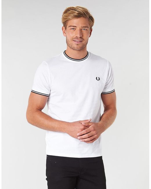 Fred Perry Twin Tipped T-shirt Men's T Shirt In White for men