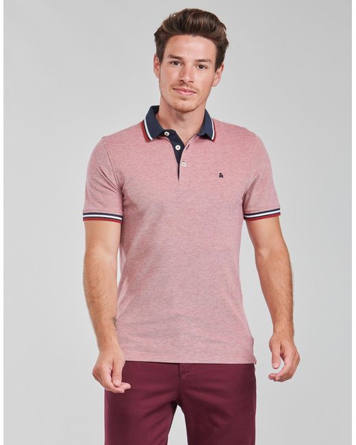 Jack & Jones Pink Jack Jones Jjepaulos Polo Shirt for men