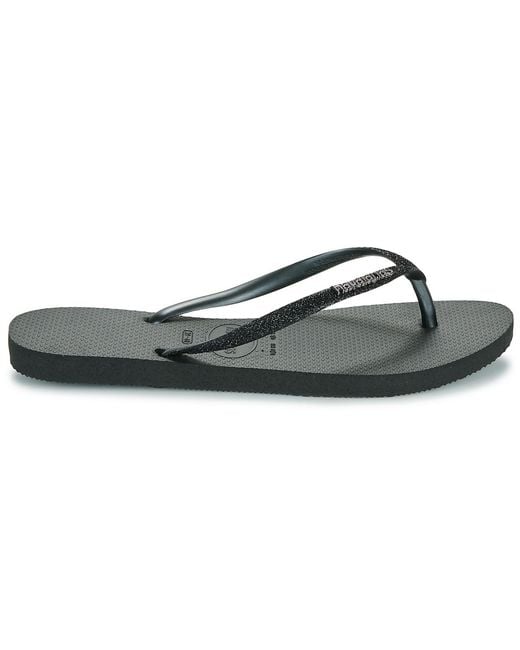 Havaianas Black Flip Flops / Sandals (shoes) Slim Glitter Ii