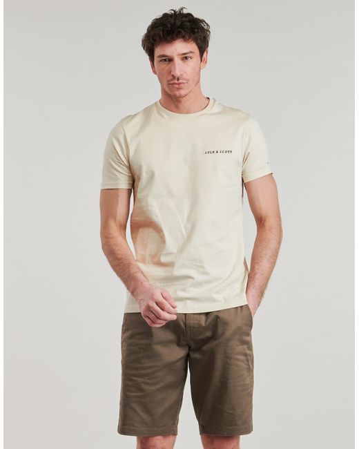 Lyle & Scott Natural T Shirt Embroidered T-shirt for men