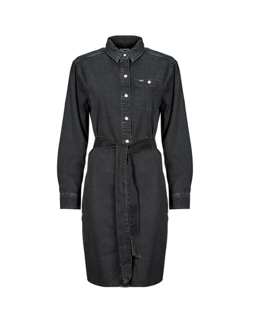 Lee Jeans Black Long Dress All Purpose Shirt Dress