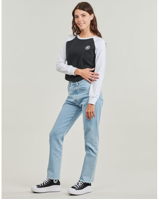 Converse Gray Long Sleeve T-shirt Raglan Long-sleeve Top